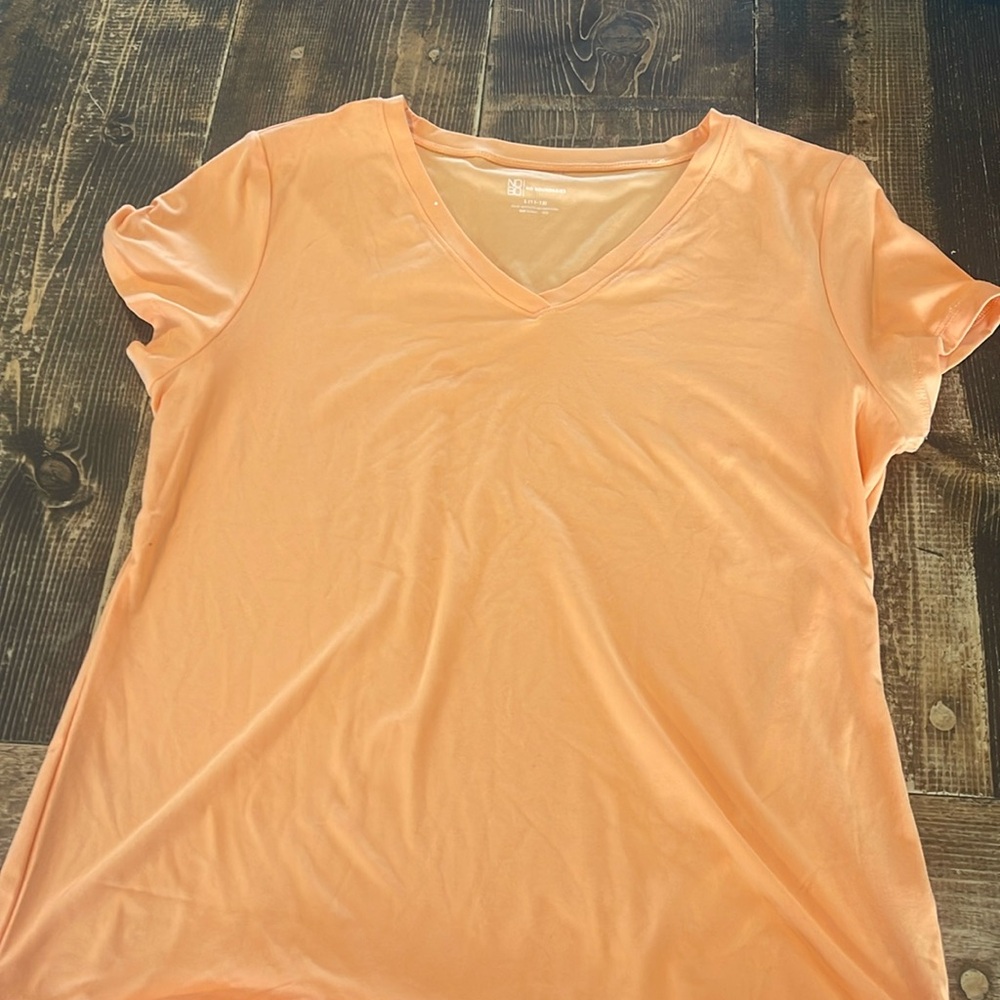 Neon orange women’s V- neck tee